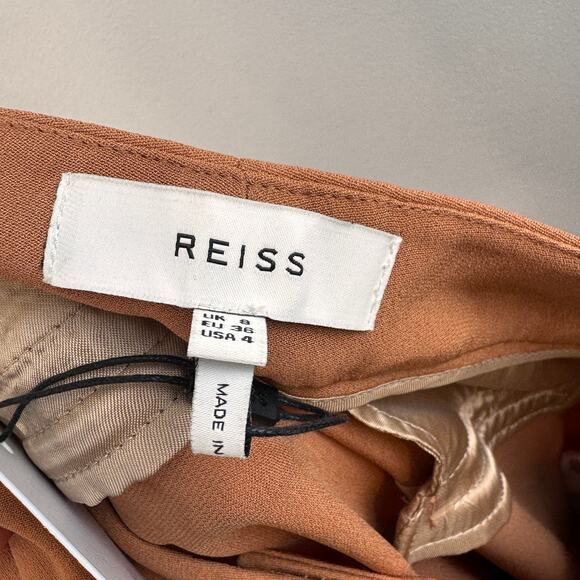 REISS Rust Nuria Tailored Blazer 6 Peak Lapel Slim Straight Pant Full Suit 4 NEW - Picture 9 of 12